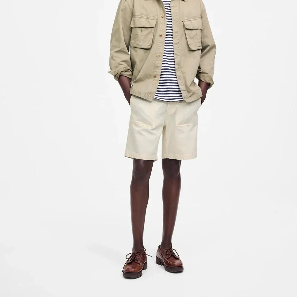 Madewell Men's Patch Pocket Shorts Summer Denim Cream Size 30 NWOT